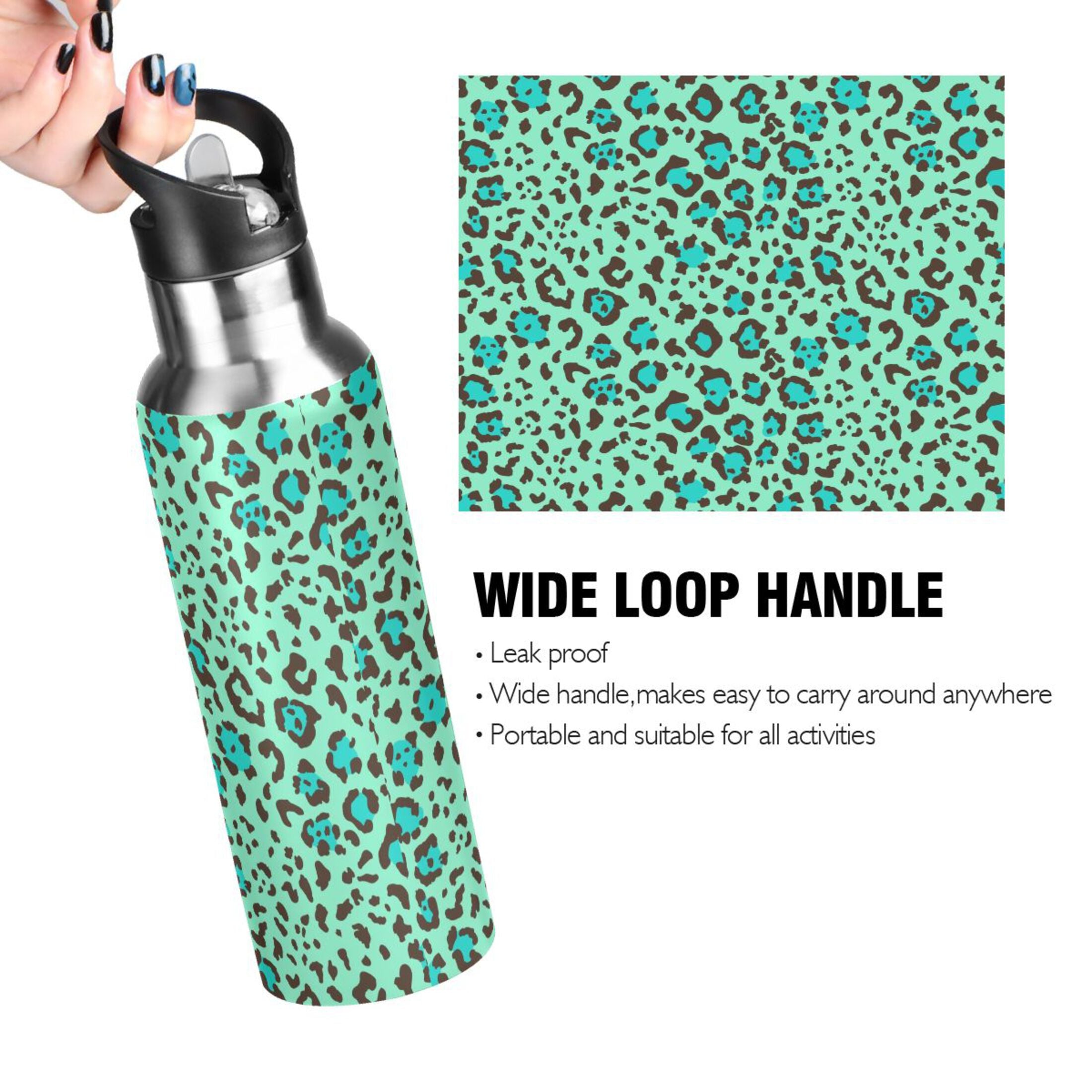 20 OZ Stainless Steel Vacuum Insulated Water Bottle with Straw Lid M768438