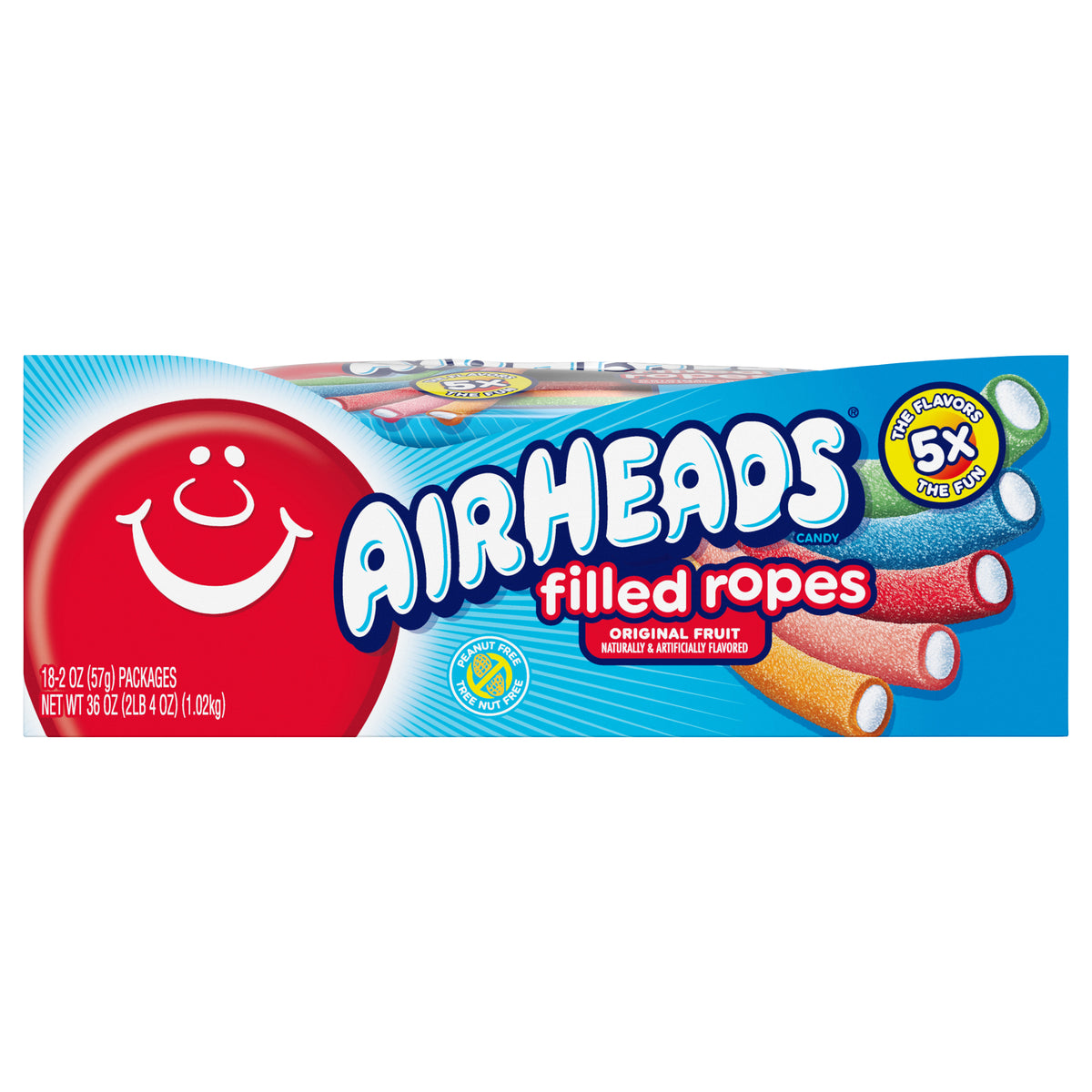 Filled Ropes Candy, Original Fruit, 2 Oz (Pack of 18) K7840