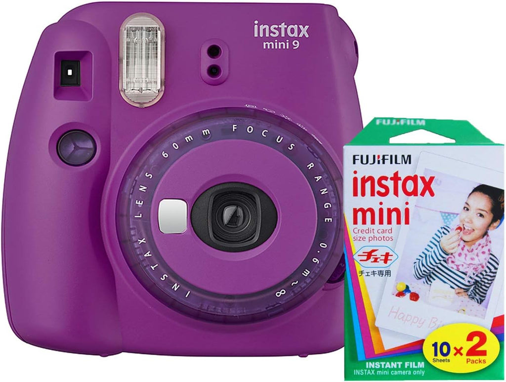Flamingo Pink Instant Camera and 20 Exposures Film Twin Pack Bundle K6133