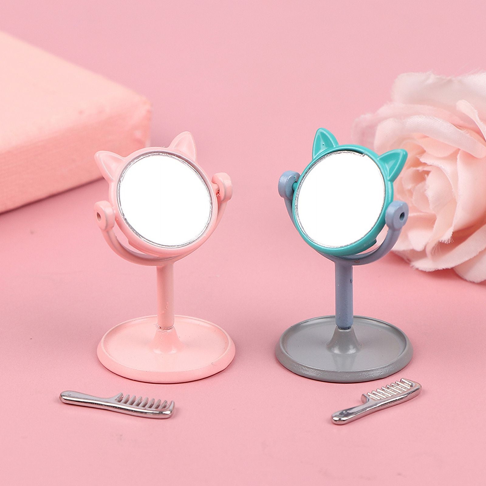 1/12 Mini Rabbit Ears Mirror Dollhouse Furniture N944006