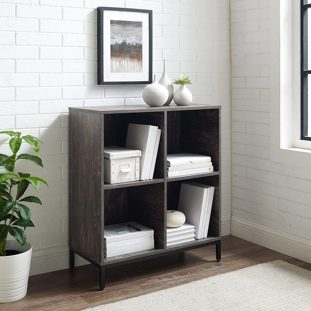 Brown Ash Record Storage Cube Bookcase P1914