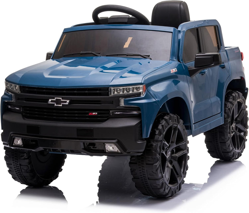 White 12V Licensed Chevrolet Silverado Trail Boss LT Kids Ride On Truck with Remote Control C5207