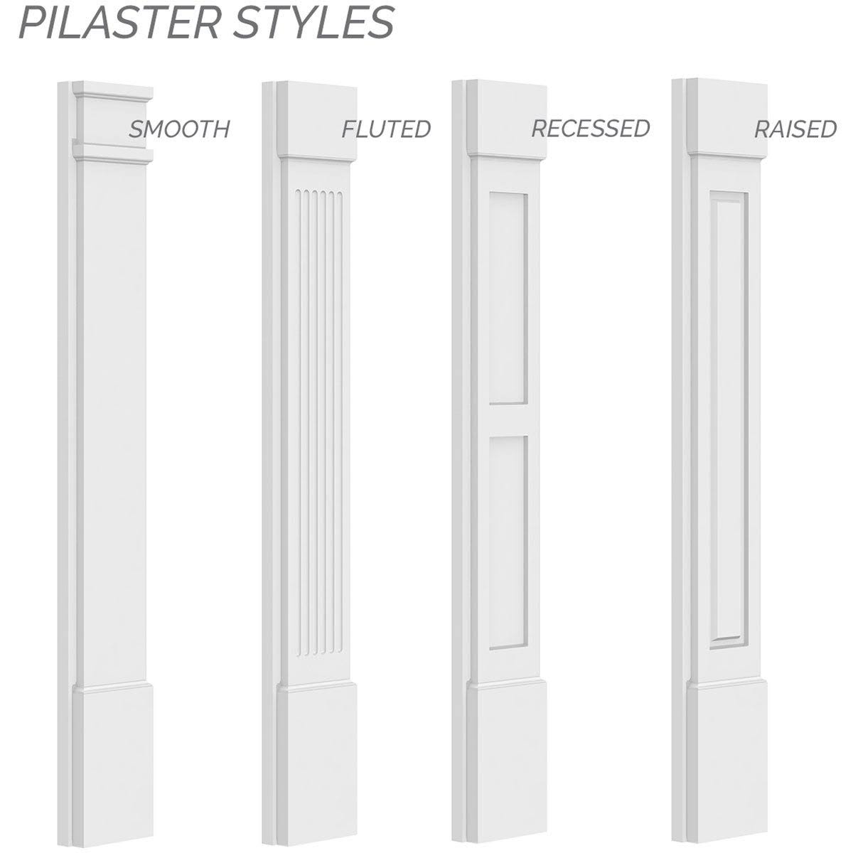 Plain PVC Pilaster with Capital and Base (Pair) F99577