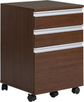 3-Drawer Mobile File Cabinet Rolling Organizer, Brown Wood Grain M67530