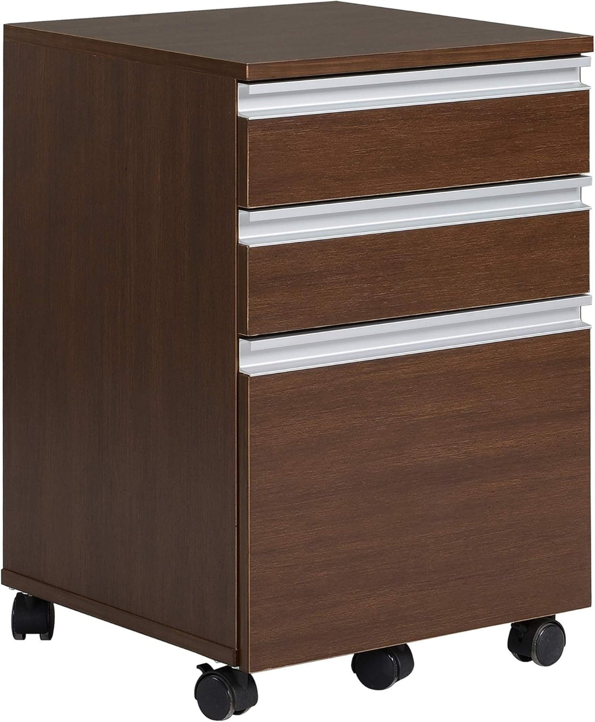 3-Drawer Mobile File Cabinet Rolling Organizer, Brown Wood Grain M67530