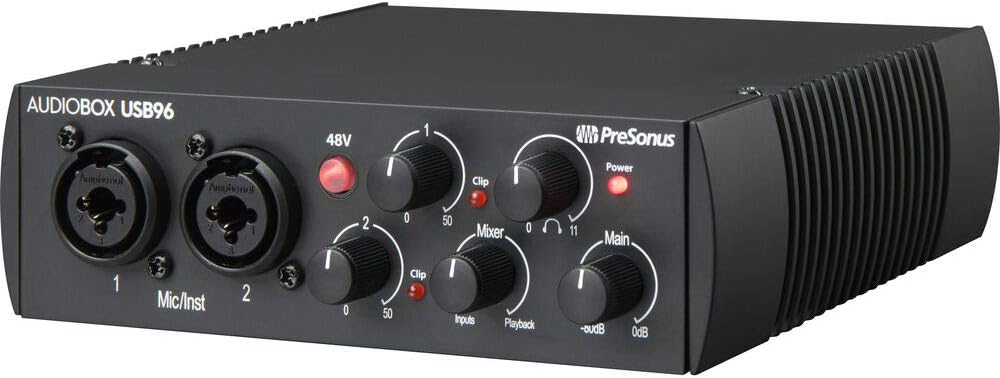 Recording Audio Interface with Studio Monitors and 1/4 Cables F942