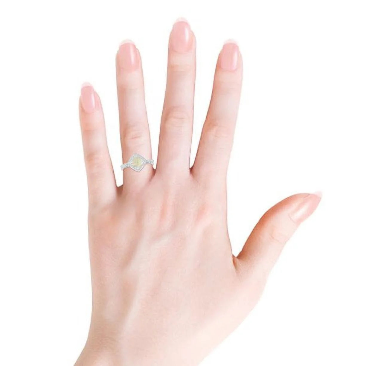 14K White Gold Vintage Halo Ring B51770