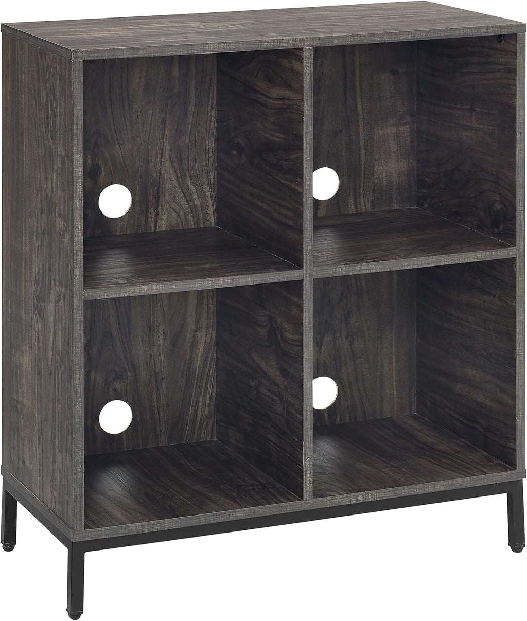 Brown Ash Record Storage Cube Bookcase P1914