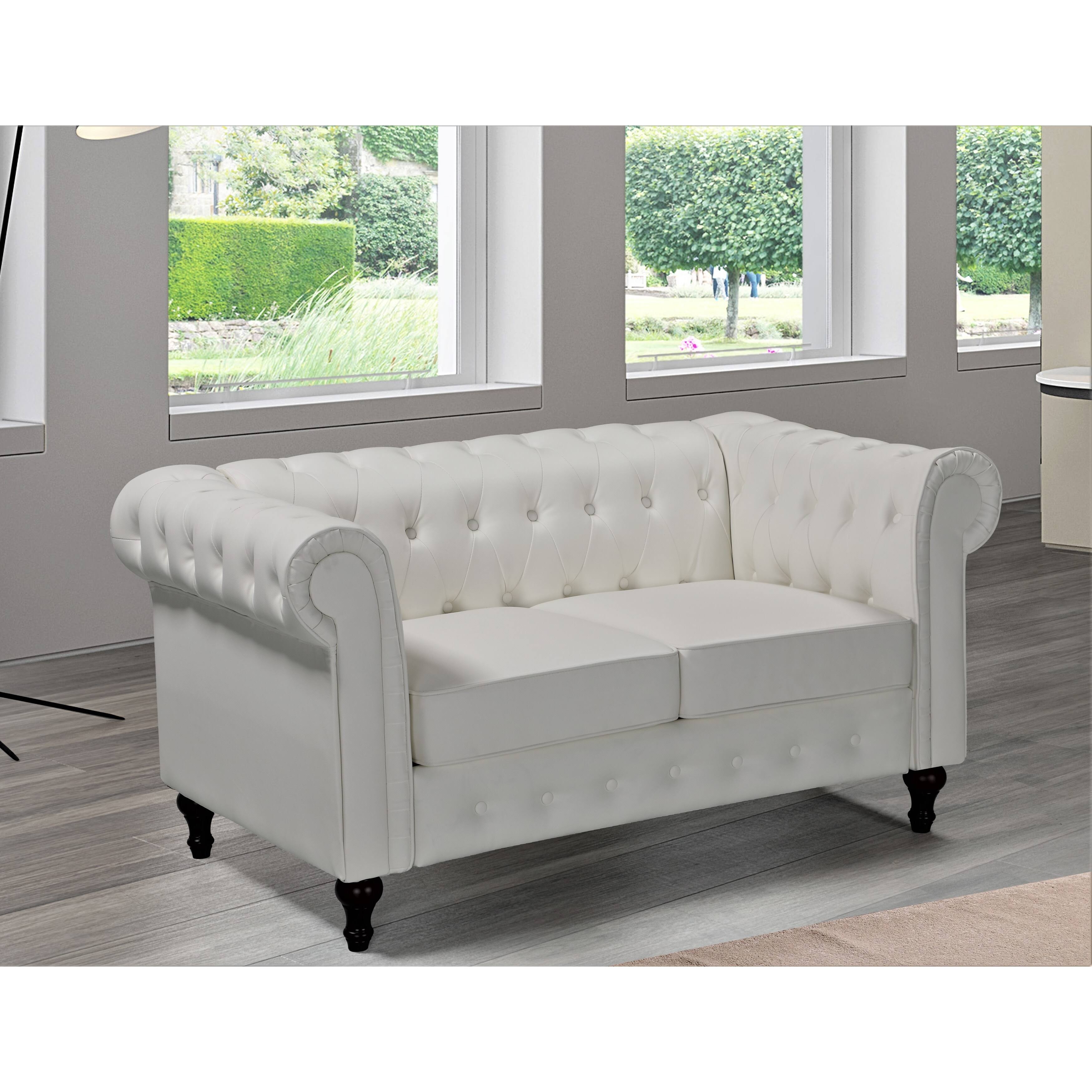 Dark Blue Chesterfield Loveseat B259