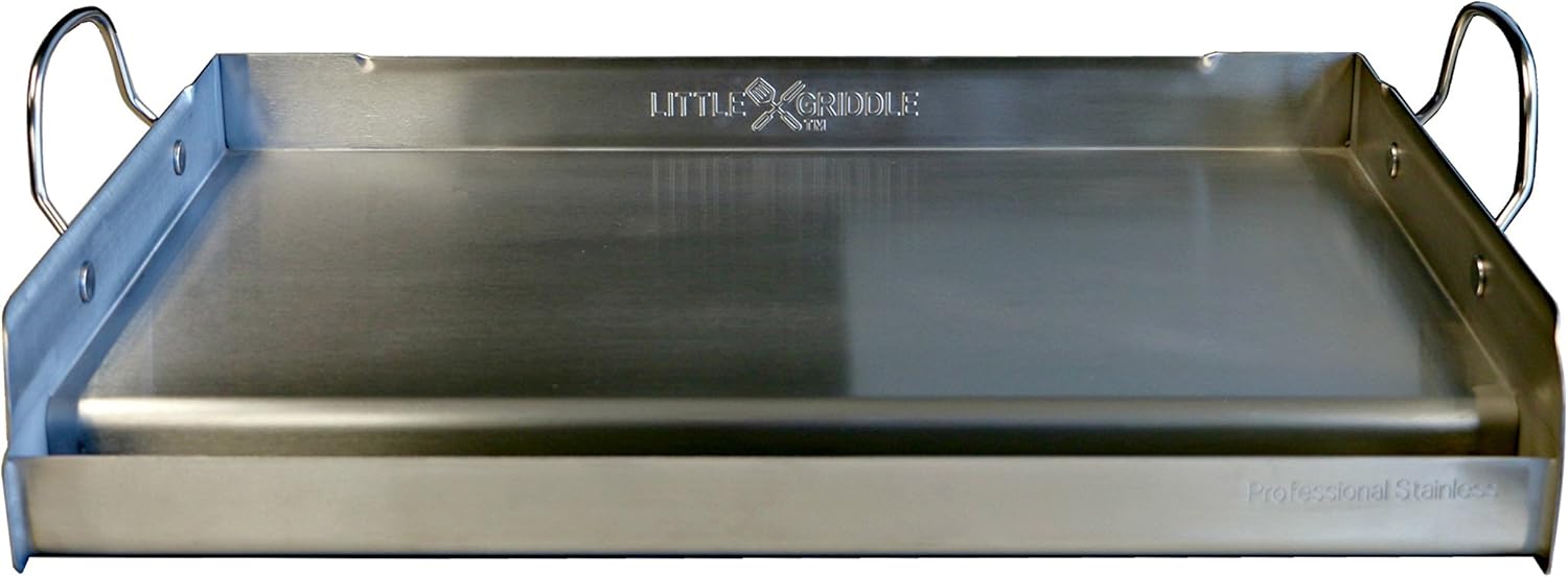 100% Stainless Steel Griddle with Removable Handles (25x16x6.5) V131