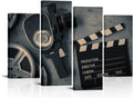 4 Pieces Black and White Film Reels Canvas Wall Art T25573