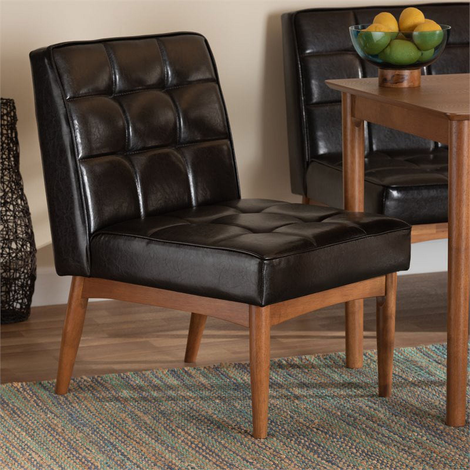 Brown Finished Wood Dining Chair L2316