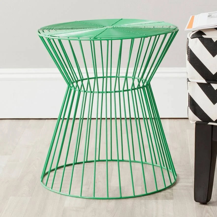 Green Iron Wire Stool R3643