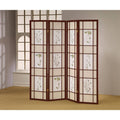 Walnut 4-Panel Bookcase Room Divider S1514