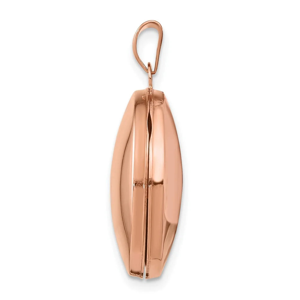 14k Rose Gold Polished Engravable 20mm Round Plain Flat Locket L25081
