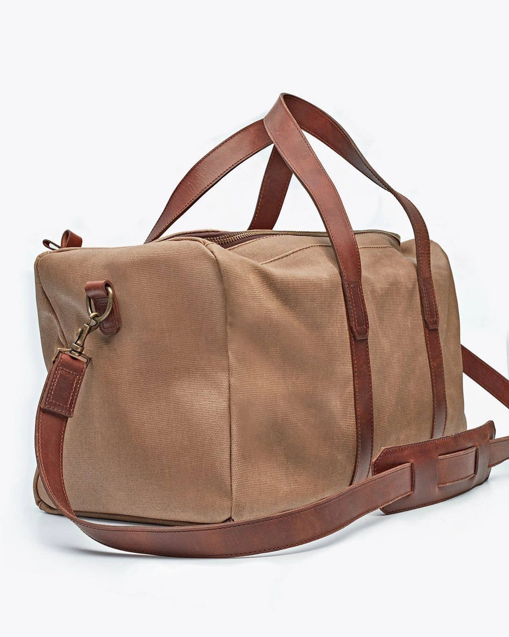 Leather Waxed Canvas Weekender Bag H6943
