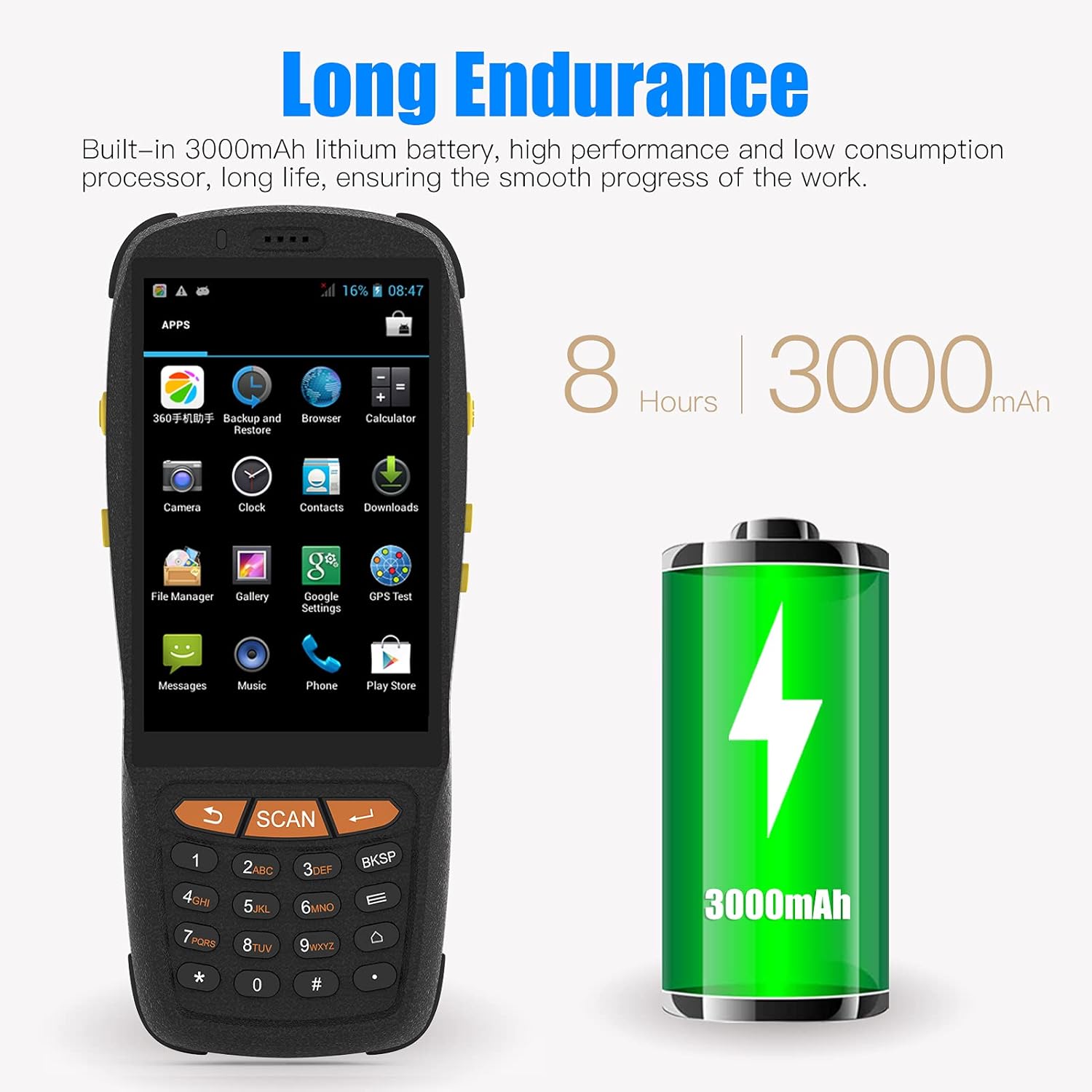 Touchscreen PDA Handheld Scanner with Wi-Fi 4G LTE NFC N304