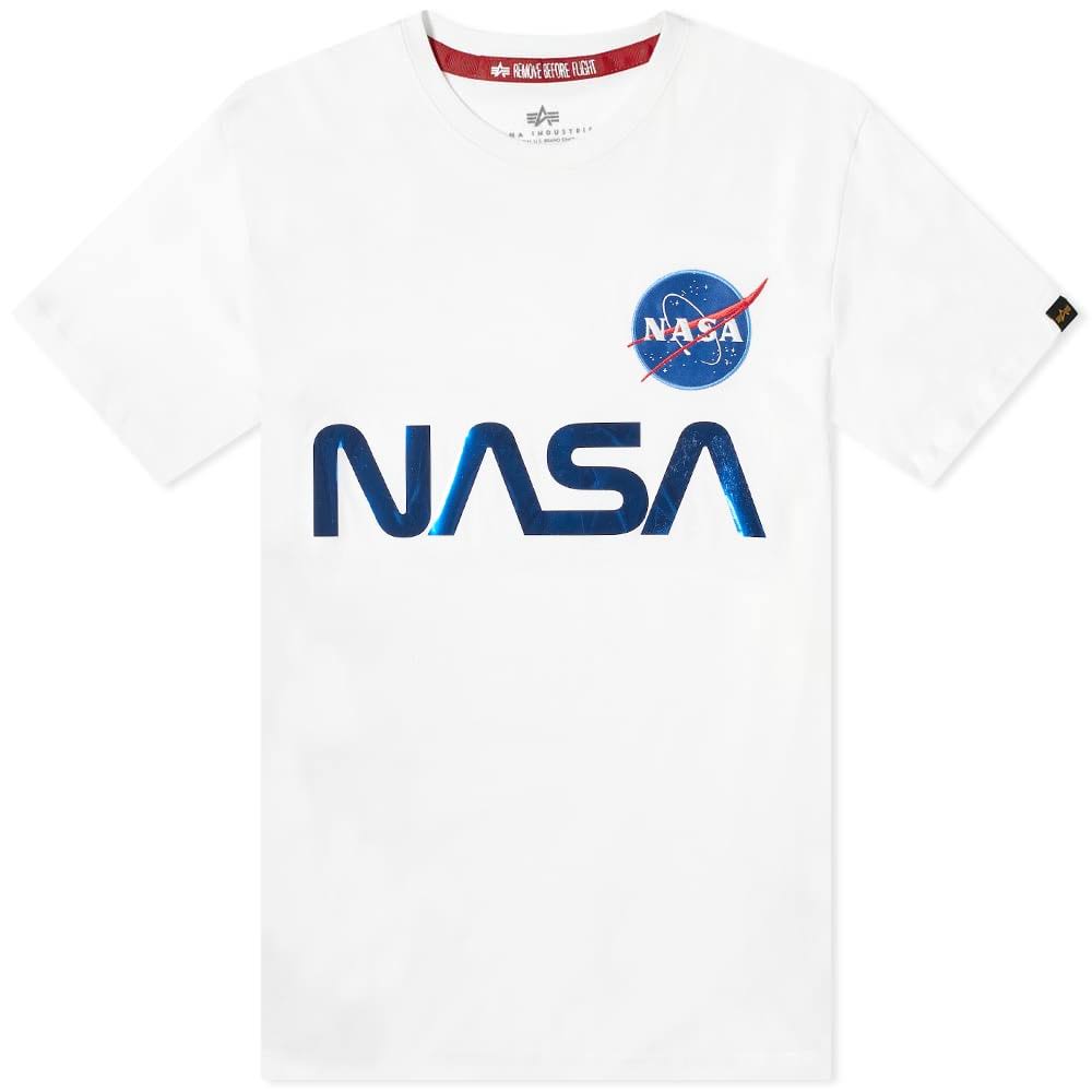 White & Blue Reflective Cotton Tee W793
