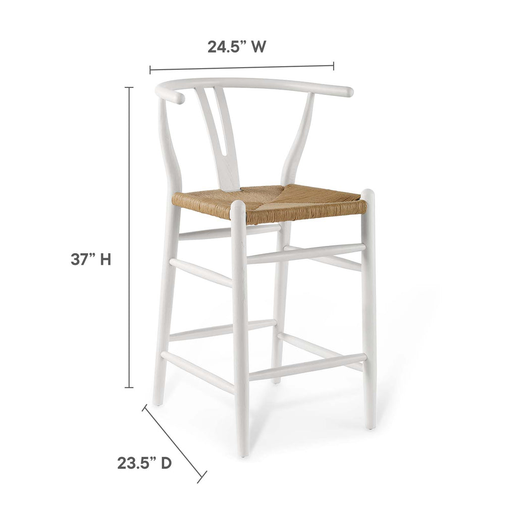 White Wood Counter Stool Set of 2 E36389
