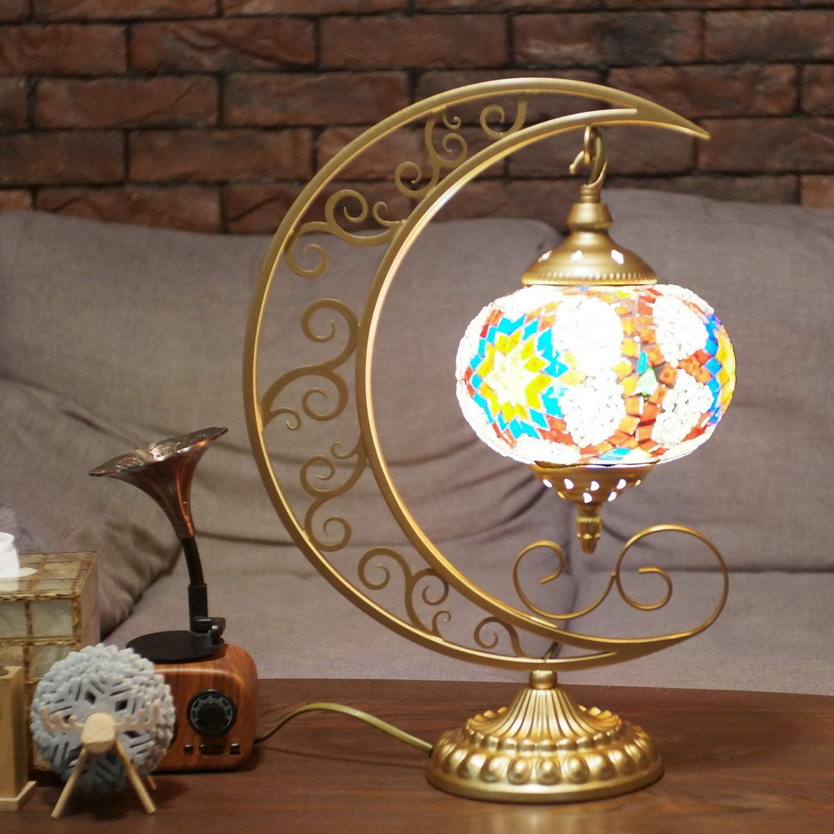 Red Mosaic Glass Table Lamp T6064