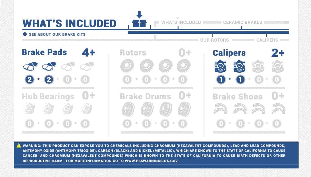 Premium Loaded OE Caliper Assembly Set with Ceramic Brake Pads C90409
