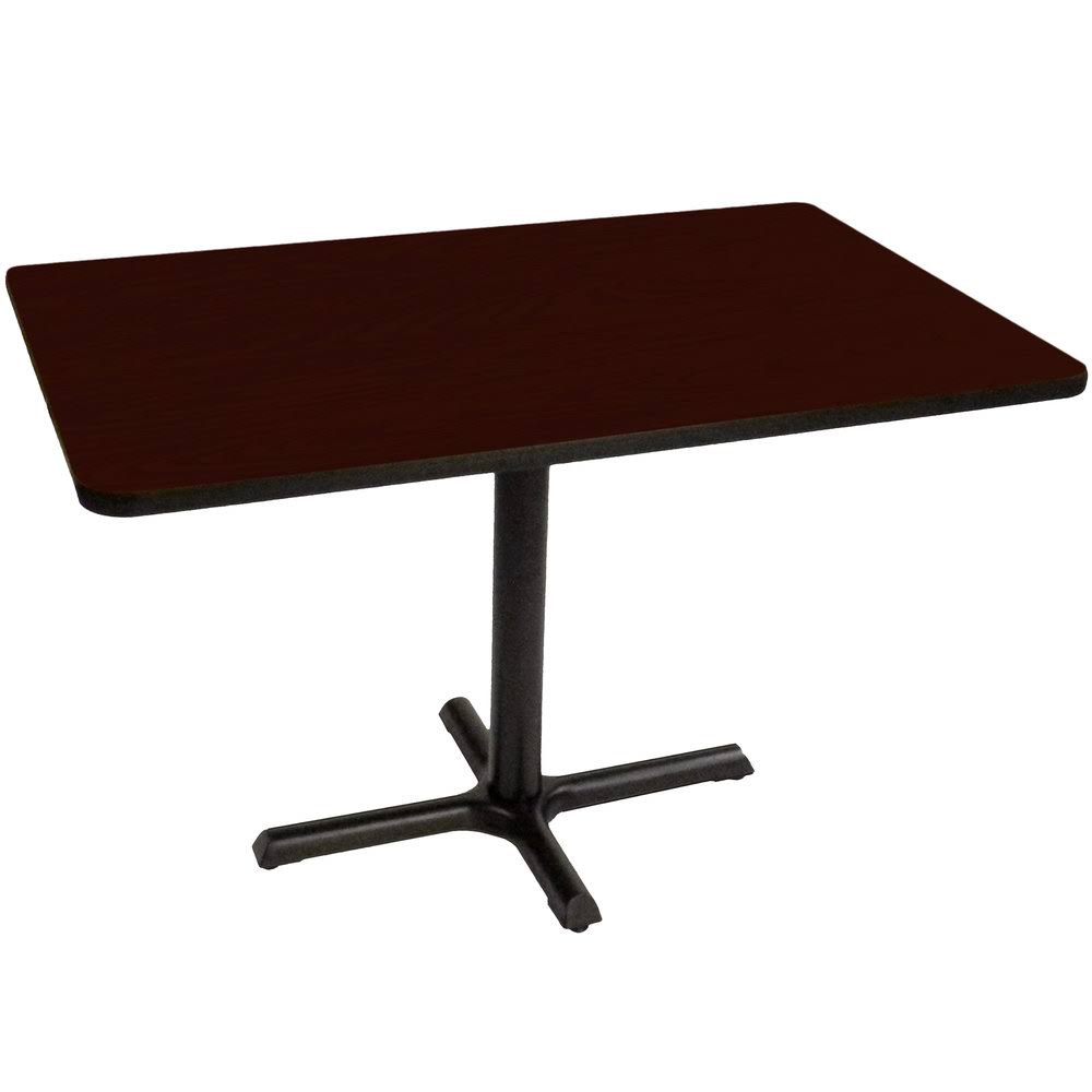 Mahogany Cafe and Breakroom Table with Cross Base A152603