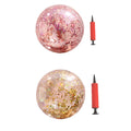 Glitter Sequin Beach Balls Round Transparent PVC Inflatable Ball Toys with Pumps H772