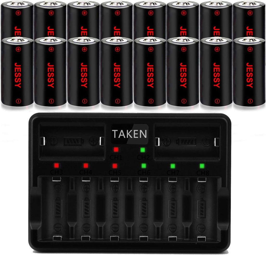 16 Pack Rechargeable Lithium Batteries 750mAh 3.7V with Charger I624207