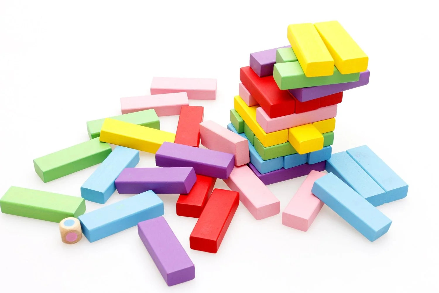 48 Pieces Wooden Stacking Board Games Building Blocks U38151