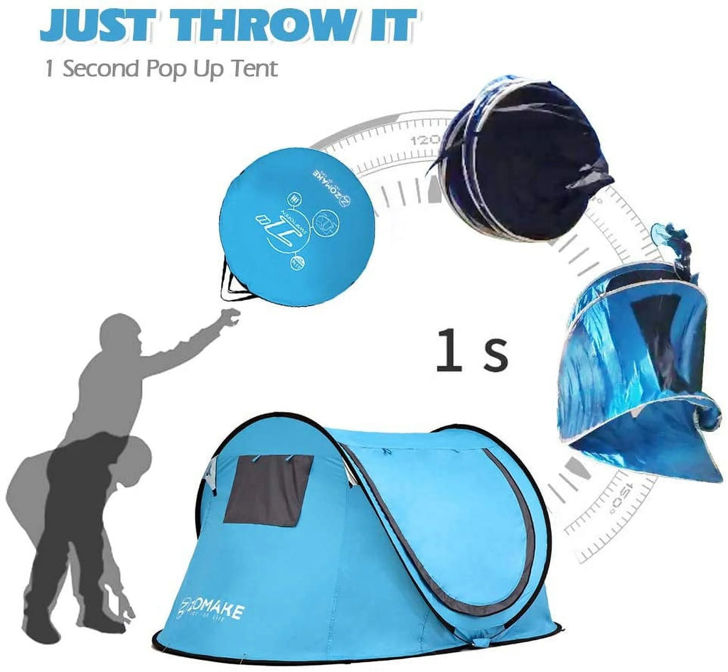 Pop Up Tent 3 4 Person Beach Tent Sun Shelter with UV Protection X599