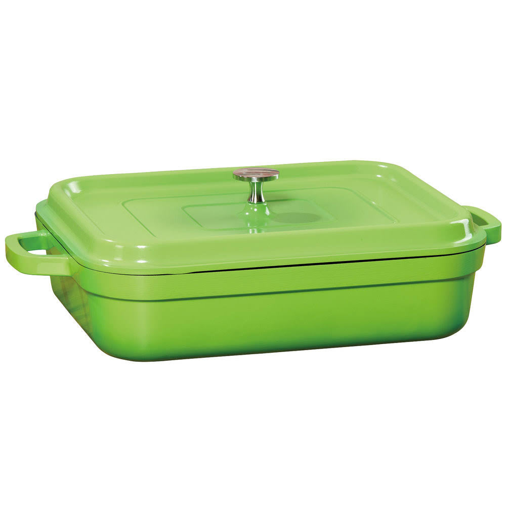 Cast Aluminum Roaster Pan with Lid, 5 Quart, Green Q765862