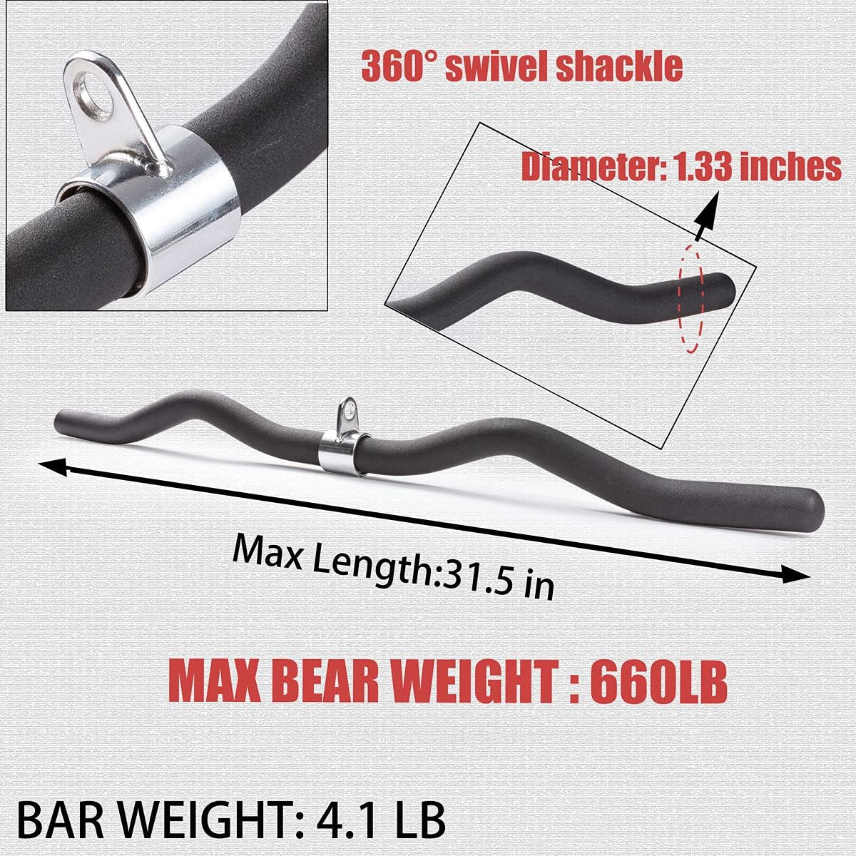 LAT Pulldown Bar Cable Machine Accessories A754