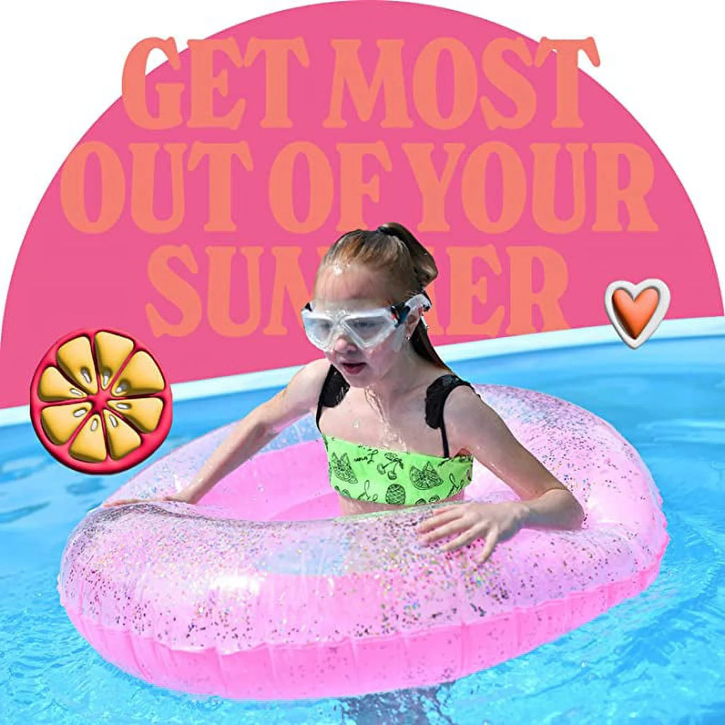 Pink Inflatable Swim Tube Pool Float U950465