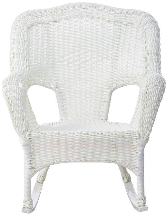 White Resin Wicker Rocker G74276