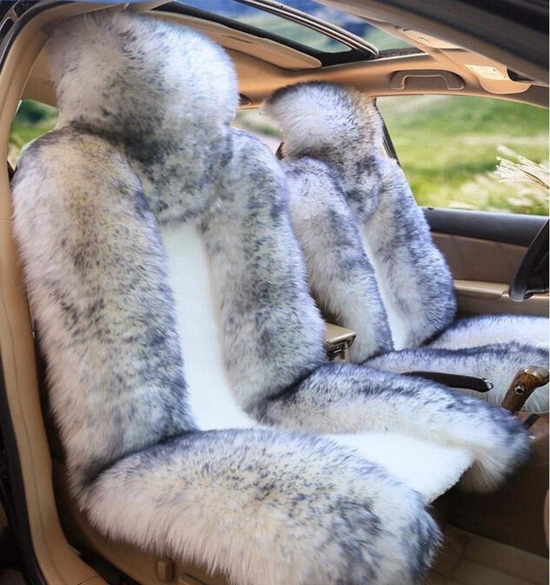 Genuine Australia Sheepskin Wool Front Seat Cover Grey Tips (1 Piece) N7808