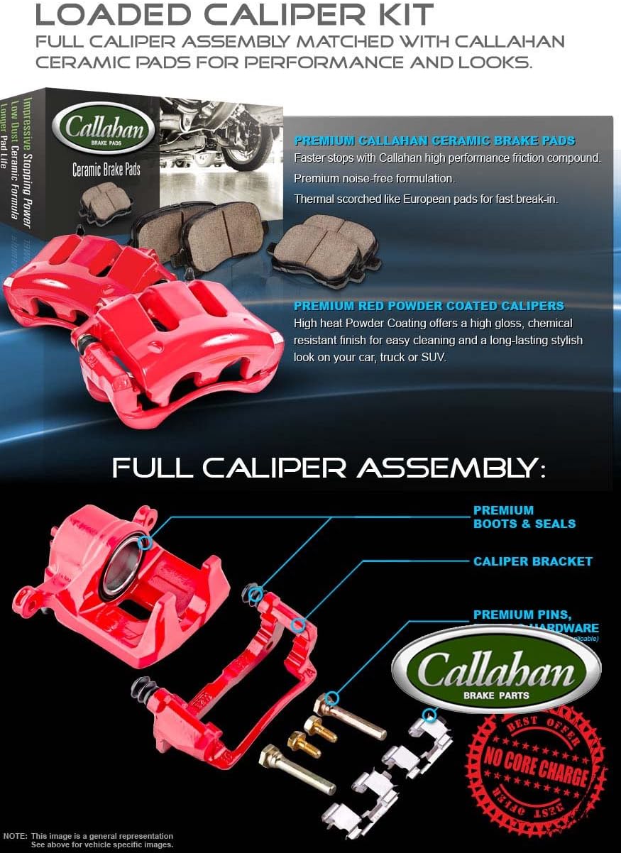 Premium Loaded OE Caliper Assembly Set with Ceramic Brake Pads C90409
