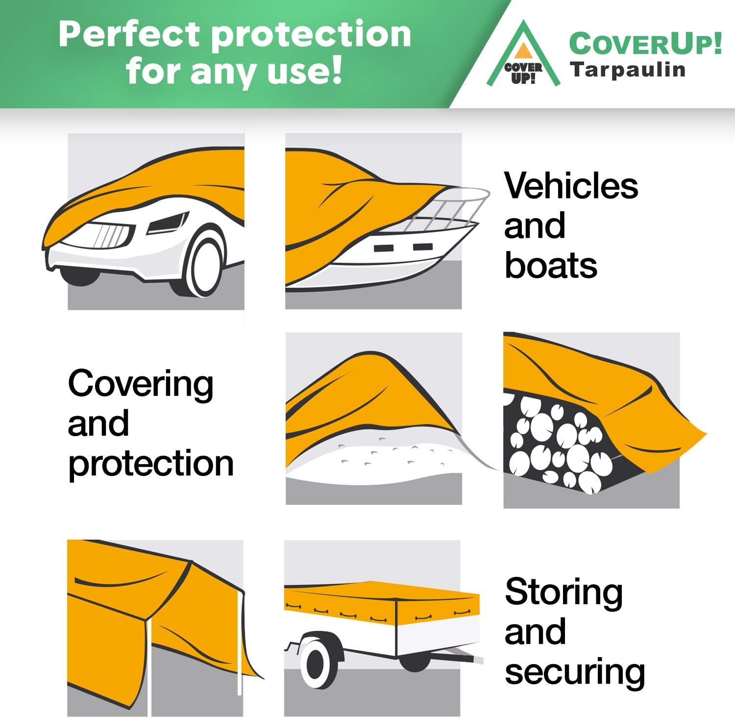 20 x 30 Waterproof Tarpaulin with Eyelets, Pack of 2 D818630