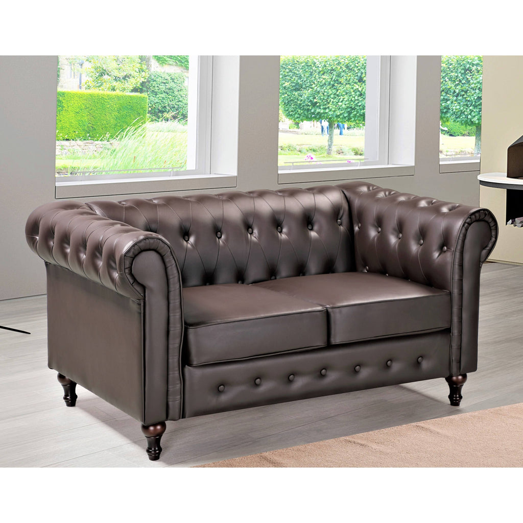 Dark Blue Chesterfield Loveseat B259
