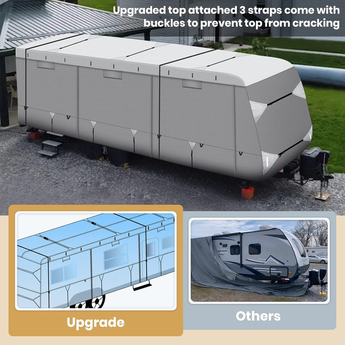 Waterproof Travel Trailer RV Cover with Cotton Lining K21137