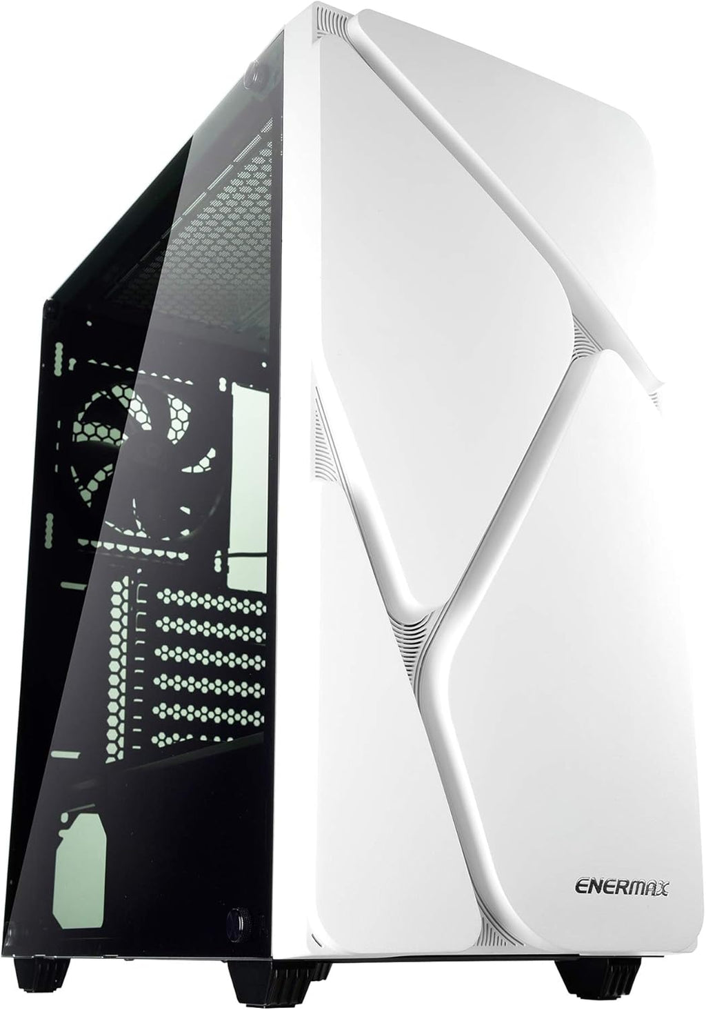 Mid Tower Gaming PC Case with Tempered Glass and Pre-Installed Fans G76413
