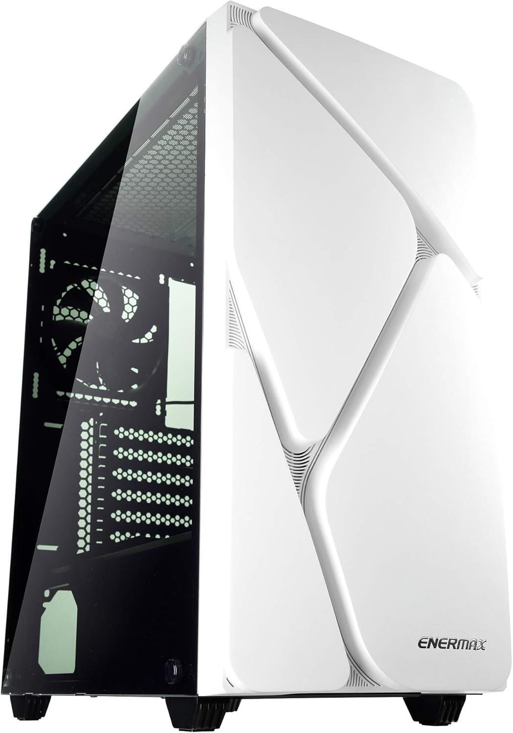 Mid Tower Gaming PC Case with Tempered Glass and Pre-Installed Fans G76413