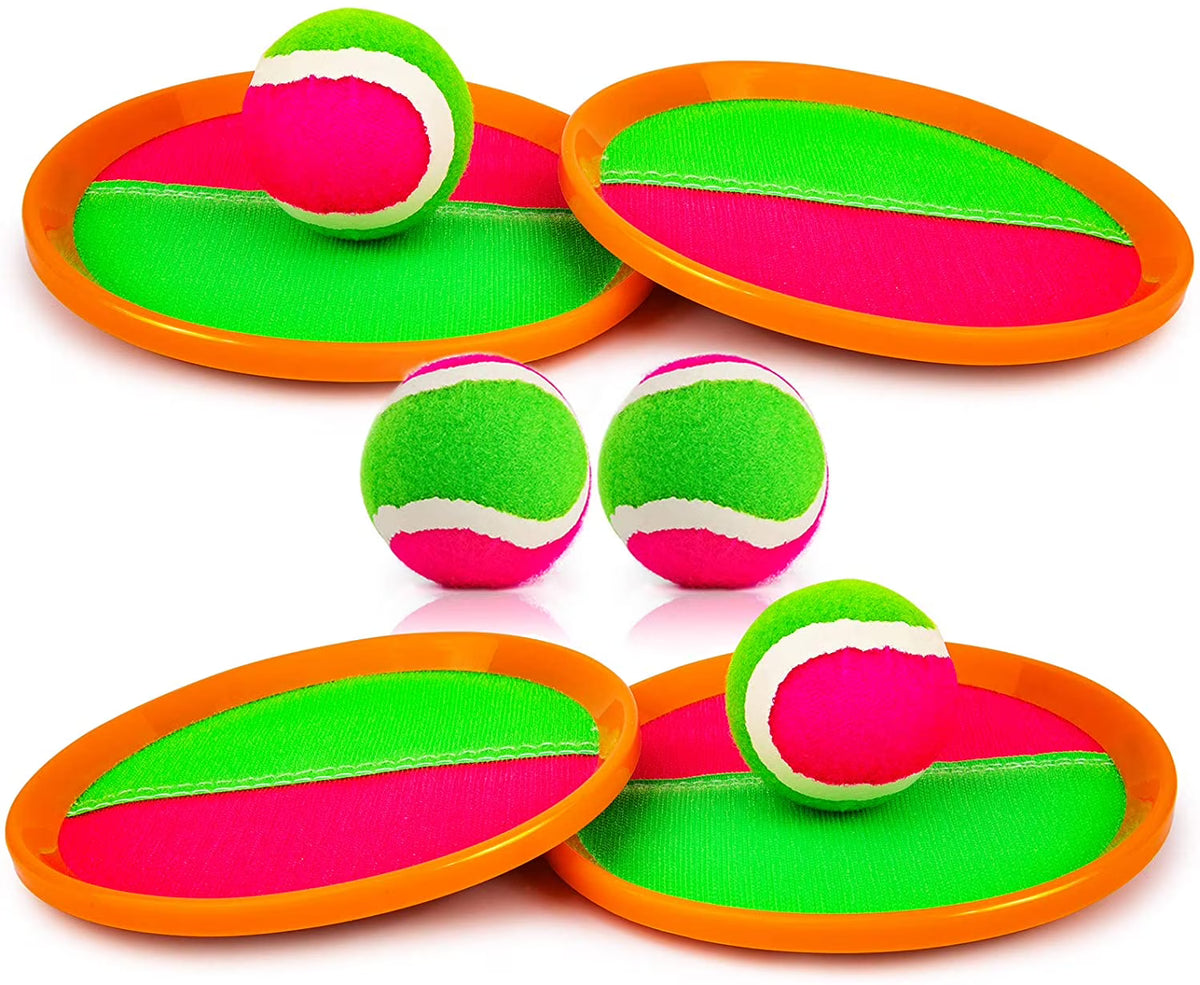 Toss and Catch Game Set with Paddles Balls and Storage Bag V3814