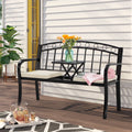 Black Steel Double Seat Patio Bench D363668