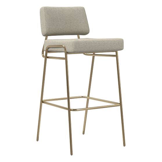 Light Bronze Coastal Linen Bar Stool G658