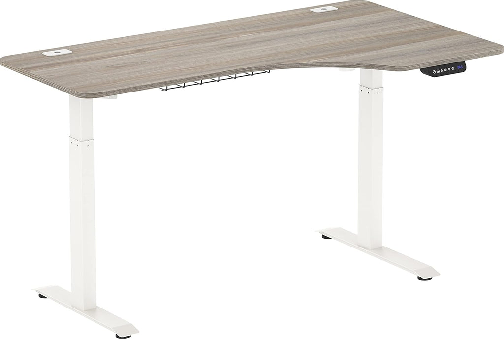 Oak L-Shaped Electric Standing Desk T3855
