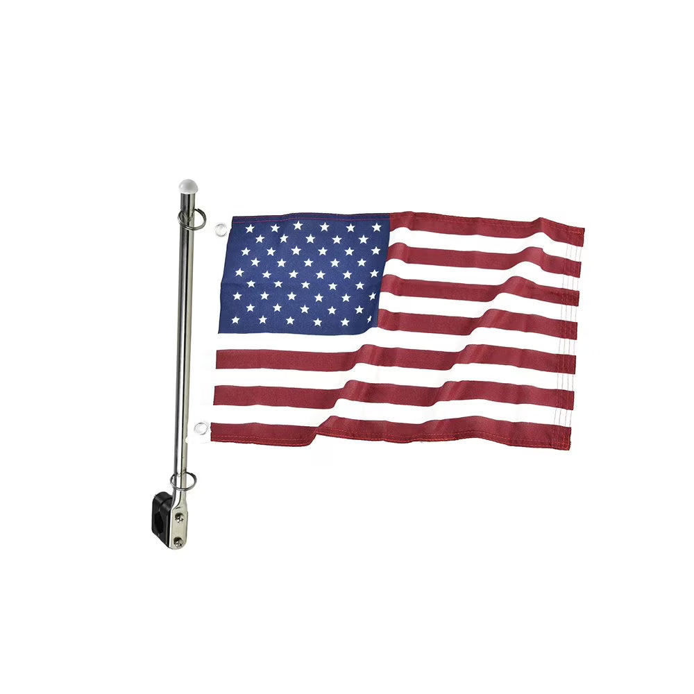 316 Stainless Steel Flag Pole with 12 X 18 Inches US Flag Q735