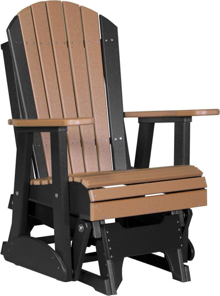 Recycled Plastic Glider Chair, Cedar on Black N723154