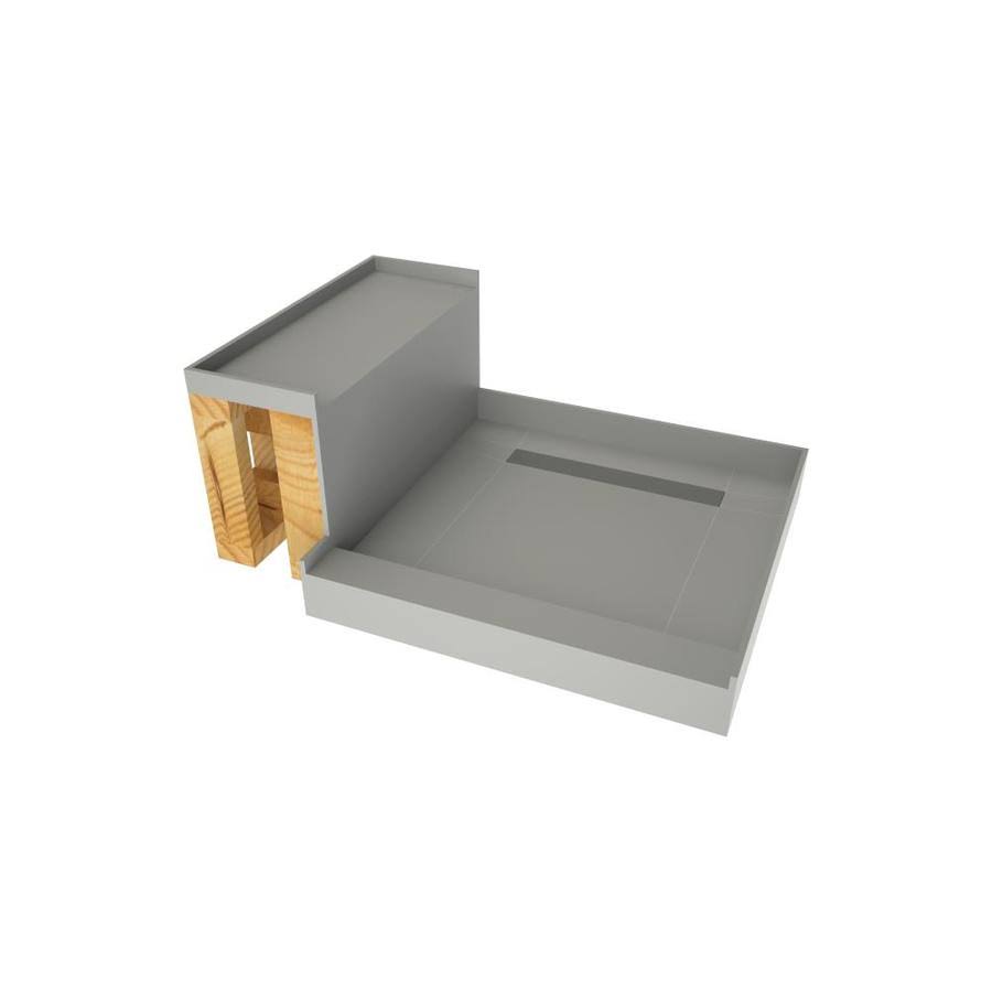 Tile Redi Shower Base with Bench and Drain Grate X838