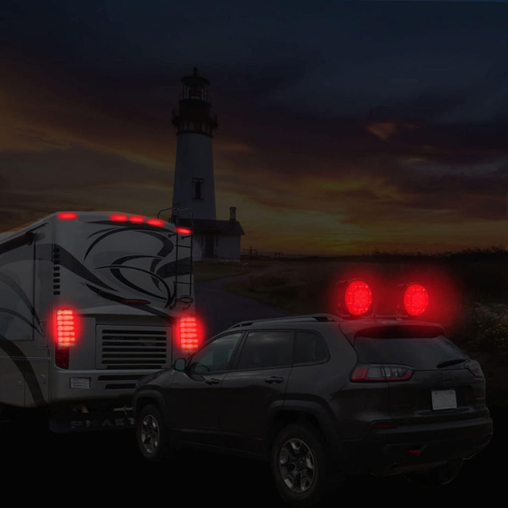 Magnetic Wireless Trailer Towing LED Light Kit with 7 Pin Transmitter Connectors Rechargeable Battery S438950