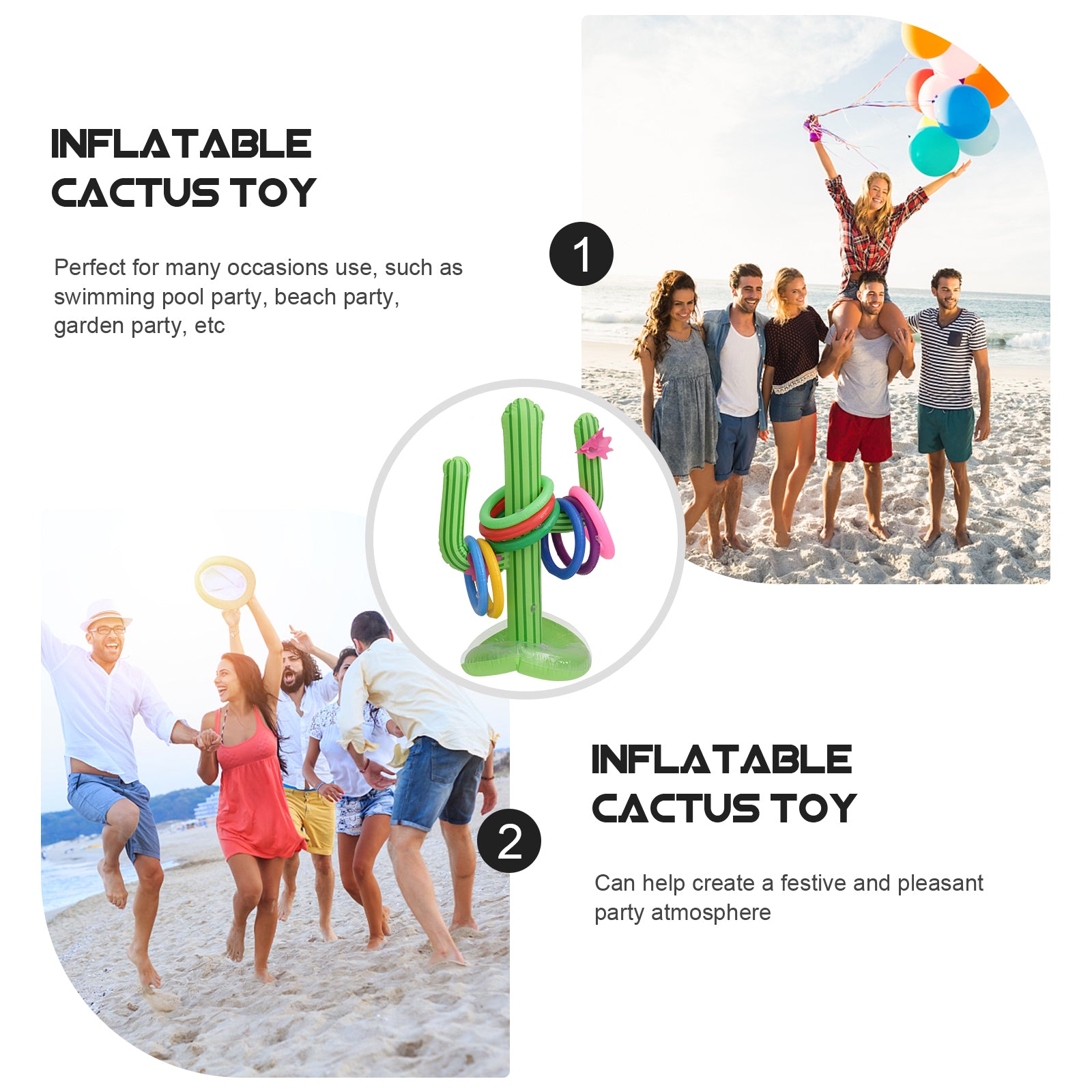 3 Sets Inflatable Pool Toy Ring Toss Game C188003
